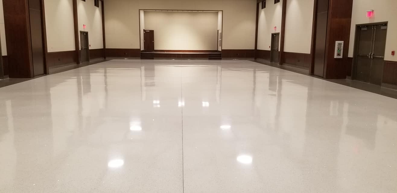 Lake Charles community center auditorium floor finished by Third Coast Maintenance