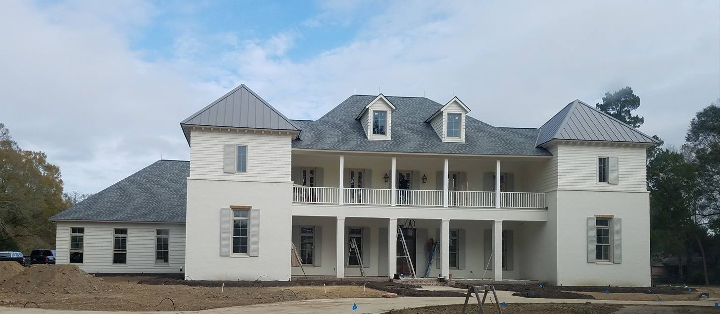 Baton Rouge luxury build exterior during Third Coast Maintenance mid-phase construction cleaning